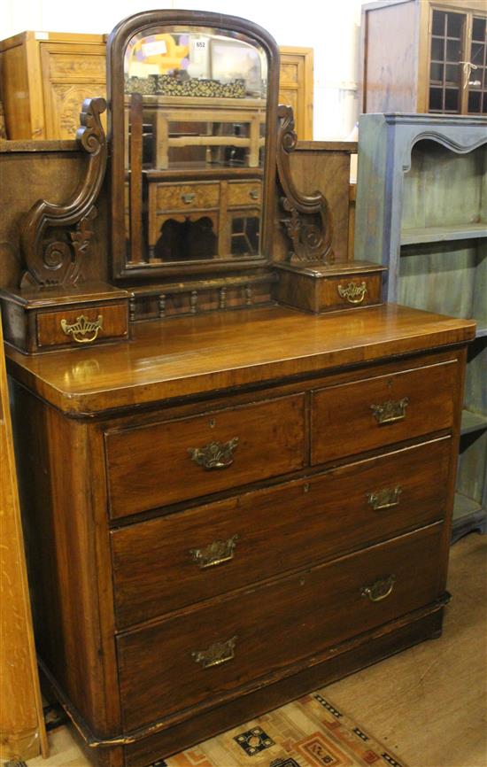 Round cornered mahogany dressing chest